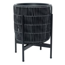 Lillepott WICKER alusega 38x38xH49cm, must