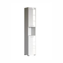 Высокий шкаф в ванную AMANDA 37x31xH190см, белый глянцевый/белый