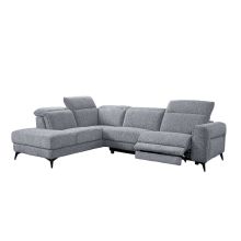 Corner sofa LUISA LC, electric recliner, grey