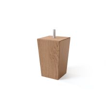 Wooden leg conical H12cm, 4pcs, oak stain