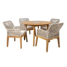 Garden furniture set FLORIDA table and 4 chairs, beige