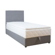Континентальная кровать LEVI 90x200см, с матрасом, серый
