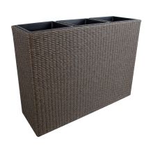 Flower box WICKER 110x39xH88cm, dark brown