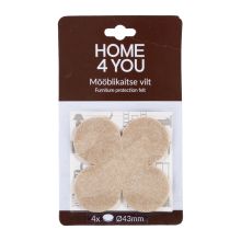 Mööblikaitse vilt D43mm, 4tk, beež