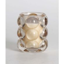 Scented candle in glass NATURE GREEN H9,2cm, French Pear & Freesia
