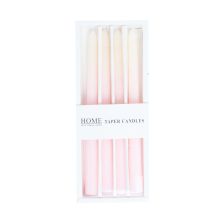 Candle CAROLA 25cm white/pink pearl