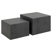 Diivanilauad 2tk DICE 58x58xH40cm, 50x50xH33cm, must