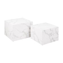 Coffee tables 2pcs DICE 58x58xH40cm, 50x50xH33cm, white