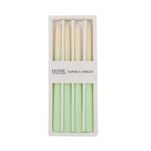 Antique candle CAROLA 4pcs 25cm green/white mother-of-pearl