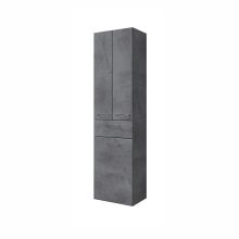 Kõrge vannitoakapp 945, 50x33xH186cm, tumehall, pesukorviga