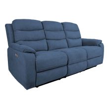 Recliner sofa MIMI 3-seater with electric mechanism, blue