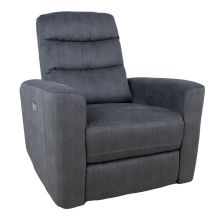 Recliner armchair GASTON with electric mechanism, grey velvet