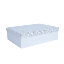 Box ELSA 22x16cm, with a lid gold/silver, white
