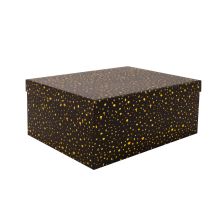 Pappkarp DIANA-4 kaanega 31x23xH14cm, must kuldsete täppidega