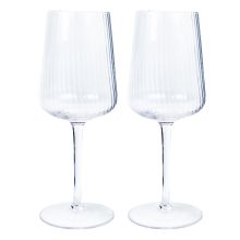 Wine goblets 2pcs STRIPE POLAR H23,7cm 550ml, transparent glass
