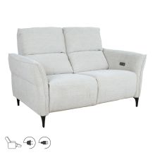 Recliner sofa MIAMI 2-seater with electric mechanism, light beige