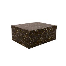 Pappkarp DIANA-7 kaanega 25x18xH10,5cm, must kuldsete täppidega