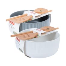 Kauss POLO D22,5xH10cm 2,7L, 2-puidust lusikat, mix
