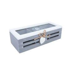 Tea box HAZEL 24x10xH7cm, grey