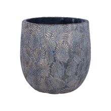 Lillepott SUNNY CEDAR D34xH33cm, tumehall/kuldne