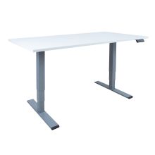 Töölaud ERGO OPTIMAL 2-mootoriga 160x80xH62-127cm, hallikasvalge/hõbehall