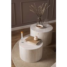 Coffee tables 2pcs DICE D58xH40cm, D50xH33cm, beige