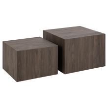 Diivanilauad 2tk DICE 58x58xH40cm, 50x50xH33cm, pruun
