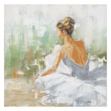 Oil painting 80x80cm, dancer in white