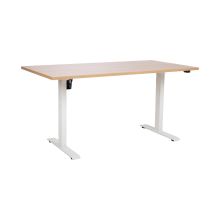 Desk ERGO with 1 motor 140x70xH71-121cm, hickory/white