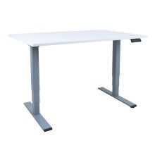 Töölaud ERGO OPTIMAL 2-mootoriga 140x80xH62-127cm, hallikasvalge/hõbehall