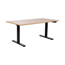 Desk ERGO PRO with 2 motor 140x70xH60-125cm, hickory/black
