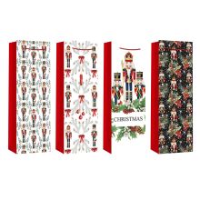 Kinkekott pudelile XMAS NUTCRACKER, 12x36x9cm, mix