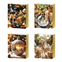 Kinkekott XMAS GOLD M, 26x32x10cm, mix