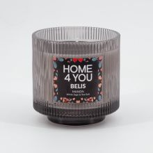Candle BELIS MANON D7.9xH7.9cm, White Sage & Sea Salt