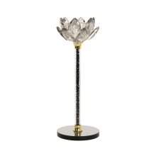 Candlestick CHANLE H20.5cm, grey