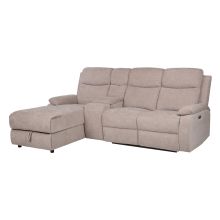 Corner sofa PROVENCE LC, electric/manual recliner, light grey