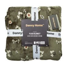 Blanket PLUSH MEADOW 150x230cm, olive green