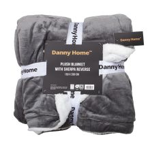 Blanket PLUSH SHERPA 150x200cm, grey