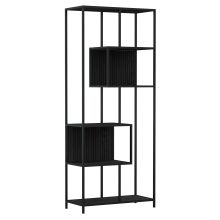 Riiul SEAFORD 77x35xH185cm, must, asümmeetriline
