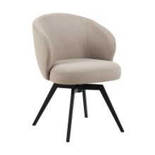 Dining chair DARLENE with armrest, beige/black