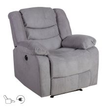 Recliner armchair CYRUS with electric mechanism, grey