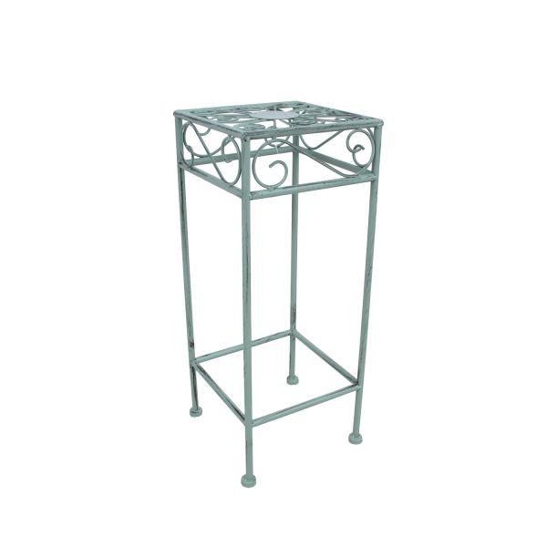 Flower stand MINT 20x20xH50cm, antique green metal