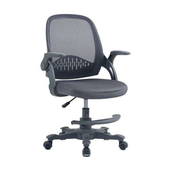 Task chair EMMY with footrest, grey