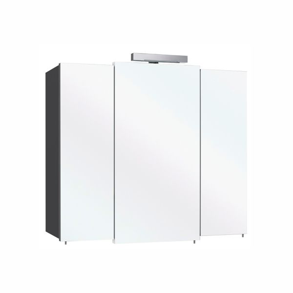 Зеркальный шкаф с LED-светильником 13-II, 83x20xH73см, антрацит с глянцем