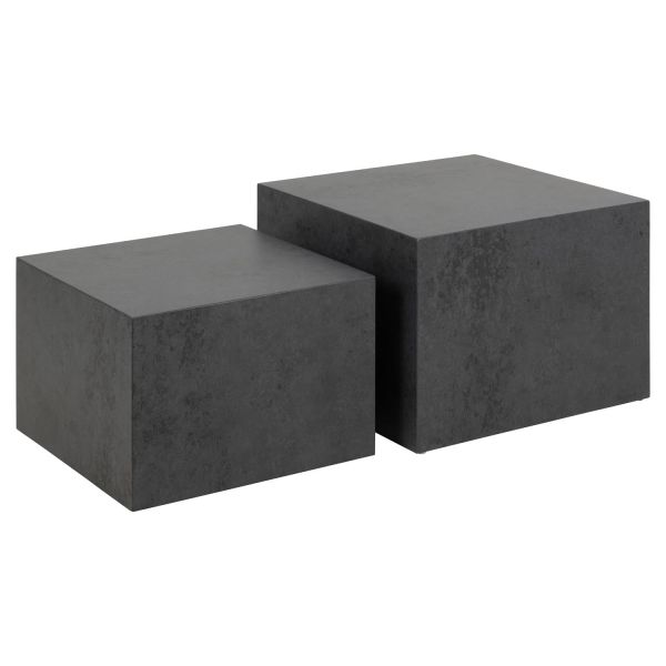 Coffee tables 2pcs DICE 58x58xH40cm, 50x50xH33cm, black