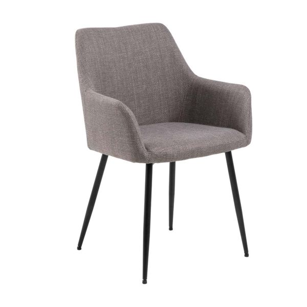 Dining chair LIZZY with armrest, brown