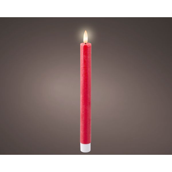 LED-candle SHINE H24,5cm, 2pcs, red