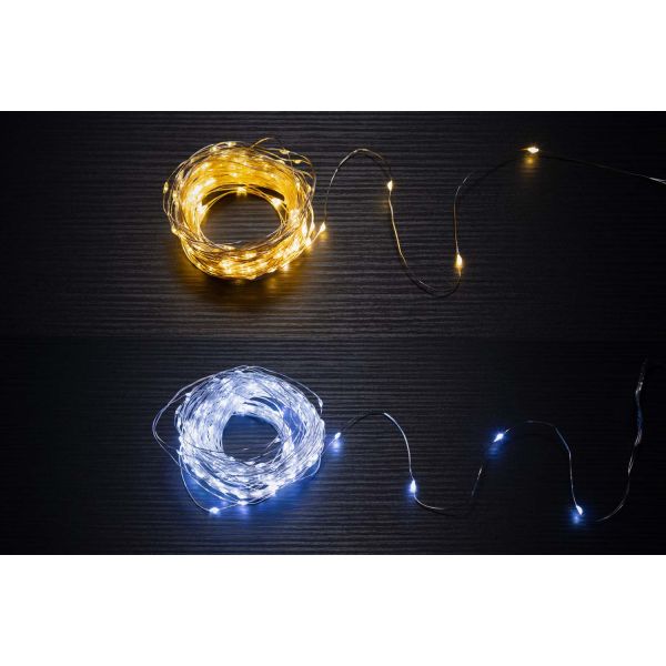 Finnlumor Battery lights micro-LED 200 for outdoor use 20 m assortment display