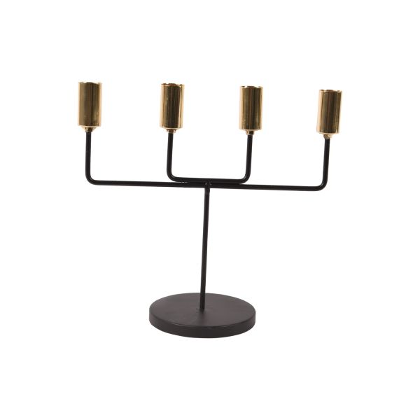 Candlestick SHINE AWAY H22,5cm, 4 branches, black