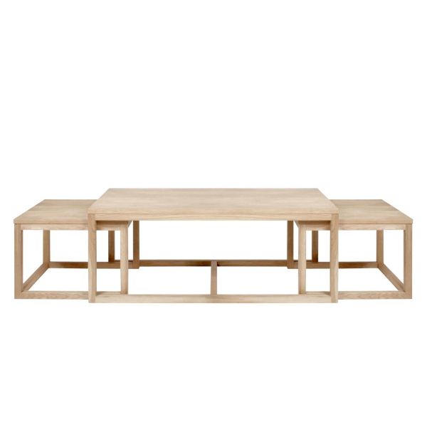Coffee tables 3pcs CORNUS 51x56xH44cm, 51x56xH44cm, 120x60xH50cm, ash